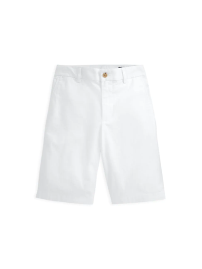 Shop Polo Ralph Lauren Little Boy's Straight-fit Stretch Twill Shorts In White