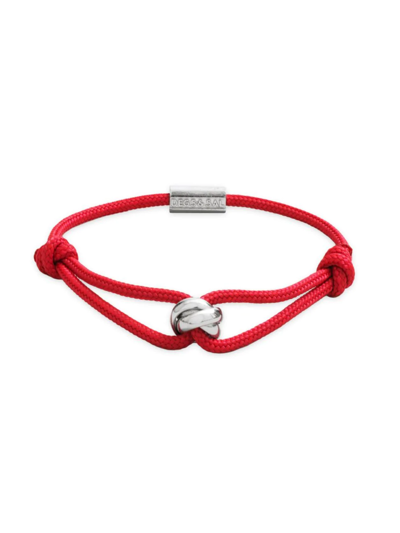 Shop Degs & Sal Men's Sterling Silver & Rope Trinity Bracelet In Red