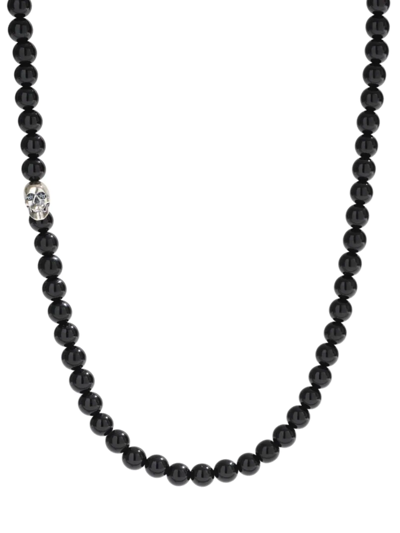 Shop Degs & Sal Men's Sterling Silver & Black Onyx Beaded Necklace