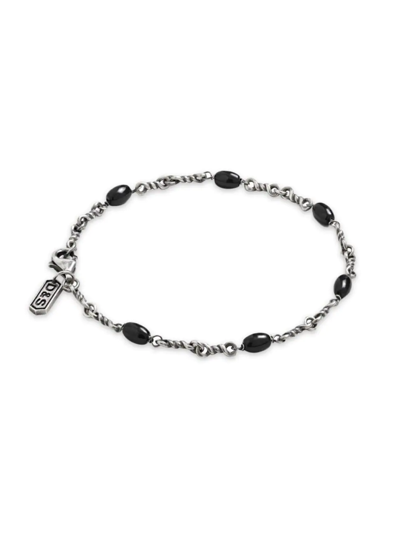 Shop Degs & Sal Men's Sterling Silver & Black Onyx Twisted Cable Chain Bracelet