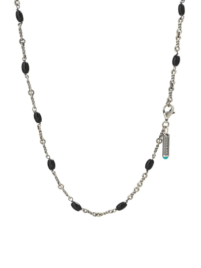 Shop Degs & Sal Men's Sterling Silver & Black Onyx Twisted Cable Chain Necklace