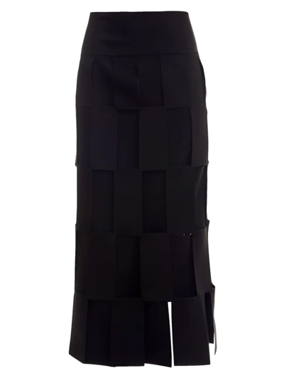 Shop A.w.a.k.e. Women's Rectangle Double Layered Midi-skirt In Black