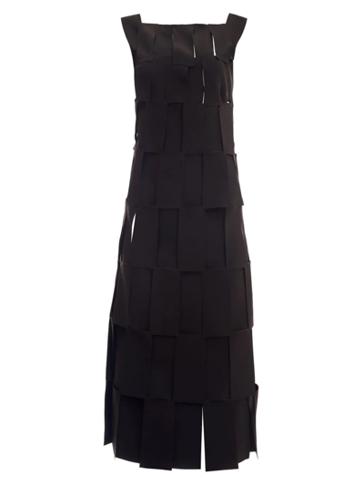 Shop A.w.a.k.e. Women's Rectangle Double-layered Midi-dress In Black