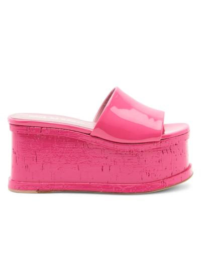 Shop Haus Of Honey Women's Lacquer Doll Platform Sandals In Hot Pink Patent