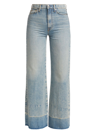 Shop 7 For All Mankind Women's Jo Ultra High-rise Distressed Wide-leg Jeans In Glory Blue