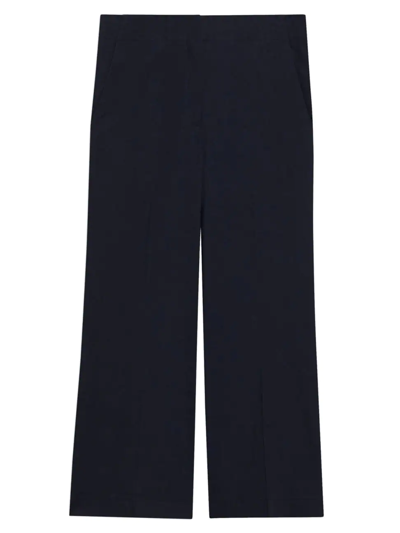 Shop Theory Women's Terena Linen Cropped Wide-leg Pants In Concord