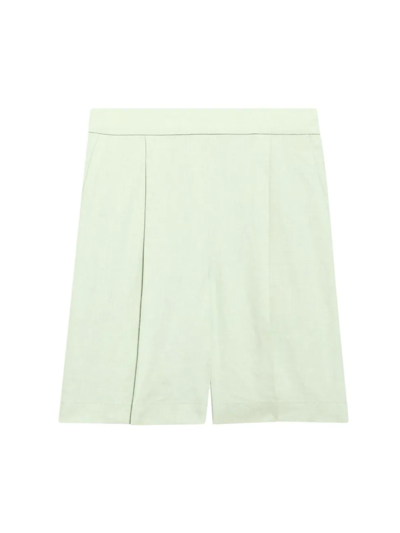 Shop Theory Women's Pleated Wide-leg Shorts In Mint