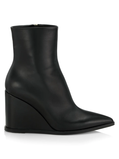 Shop Gianvito Rossi Women's Glove Leather Wedge Boots In Black