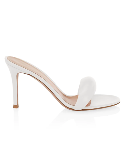 Shop Gianvito Rossi Women's Bijoux Leather Mules In White