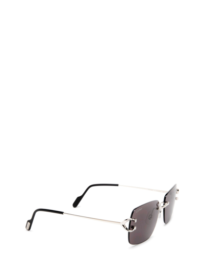 Shop Cartier Sunglasses In Silver