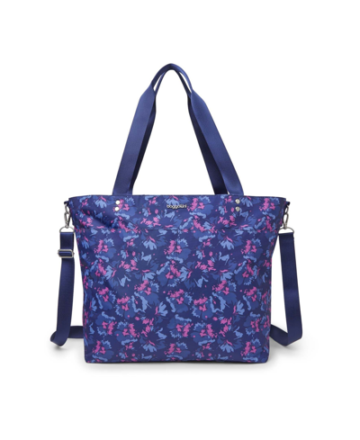 Shop Baggallini Large Carryall Tote In Navy Garden