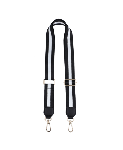 Shop Macy's Adjustable Bag Shoulder Straps In Black White Black