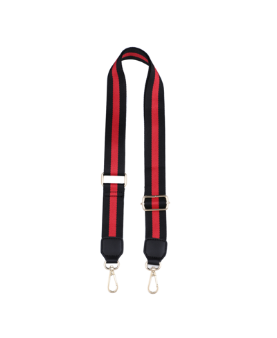Shop Macy's Adjustable Bag Shoulder Straps In Black Red Black