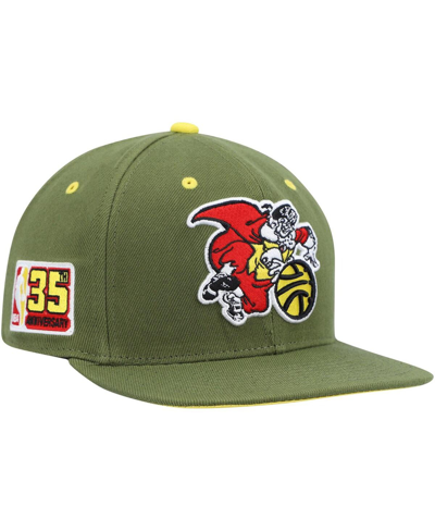 Shop Mitchell & Ness Men's  X Lids Olive New York Knicks Dusty 35th Anniversary Hardwood Classics Fitted H