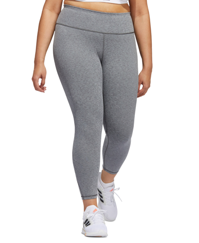 Shop Adidas Originals Plus Size 7/8 Leggings In Dark Grey Heather