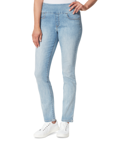 Shop Gloria Vanderbilt Women's Amanda Pull-on Slim-straight Jeans In Zermatt