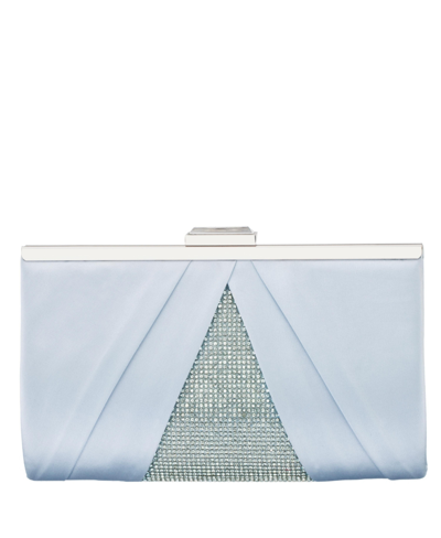 Shop Nina Women's Pleated Stain Crystal Frame Clutch In Air Blue