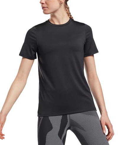 Shop Reebok Women's Speedwick Slim Fit Crew Neck T-shirt In Black