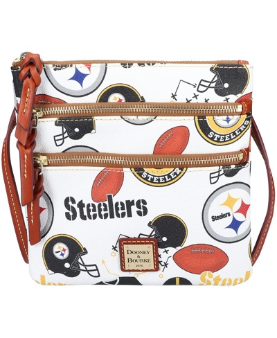 Shop Dooney & Bourke Women's  Pittsburgh Steelers Triple-zip Crossbody Bag In Multi