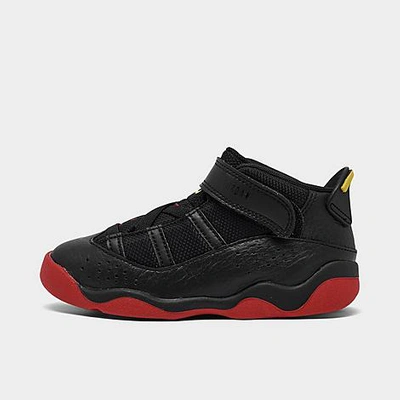 Shop Nike Jordan Kids' Toddler Air 6 Rings Basketball Shoes In Black/university Red/white/yellow Strike