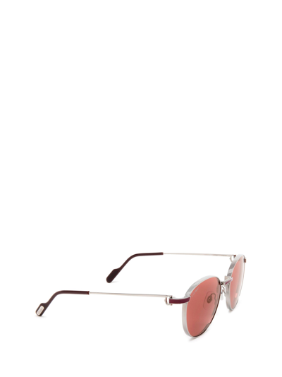 Shop Cartier Sunglasses In Ruthenium