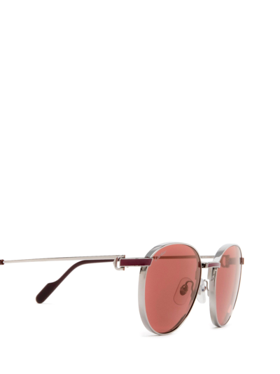 Shop Cartier Sunglasses In Ruthenium