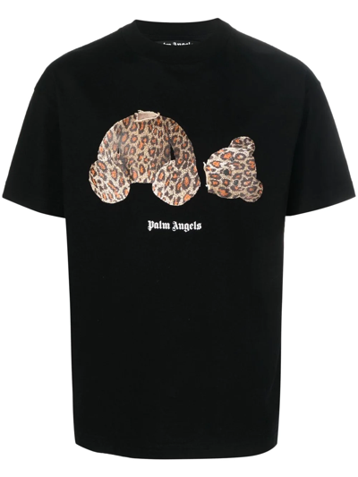 Shop Palm Angels Teddy Bear-print Cotton T-shirt In Schwarz