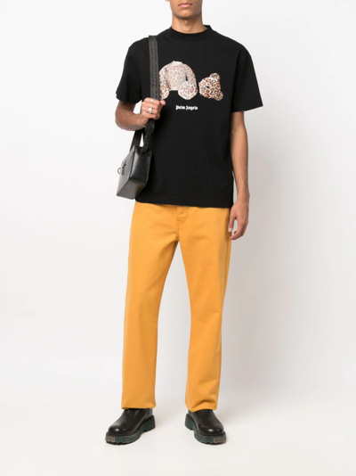 Shop Palm Angels Teddy Bear-print Cotton T-shirt In Schwarz