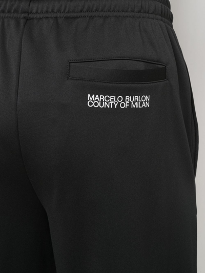 Shop Marcelo Burlon County Of Milan Tempera Cross Track Pants In Black