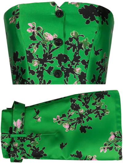 PHILOSOPHY DI LORENZO SERAFINI FLORAL-PRINT BUSTIER TOP 
