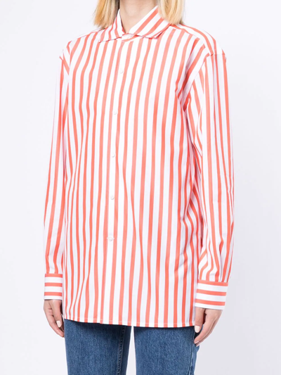 Shop Ralph Lauren Cotton Stripe-pattern Shirt In Rot
