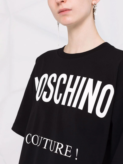 Shop Moschino Couture Logo-print T-shirt In Schwarz