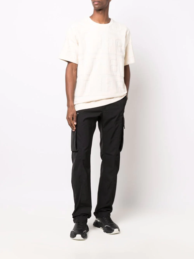 Ferrari Logo-embossed Relaxed-fit Cotton-blend T-shirt In Nude