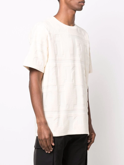Ferrari Logo-embossed Relaxed-fit Cotton-blend T-shirt In Nude