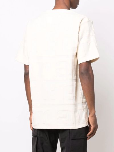 Ferrari Logo-embossed Relaxed-fit Cotton-blend T-shirt In Nude