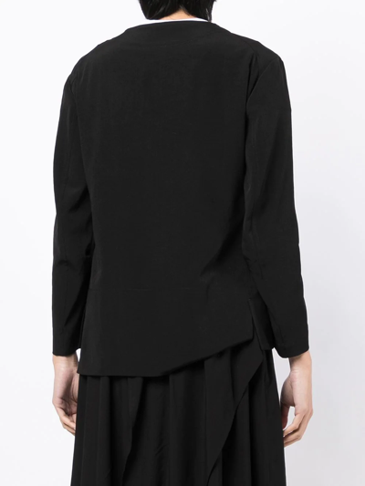 Y's Ruched-detail Jacket In Schwarz