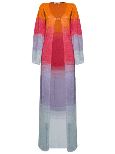 Shop Gcds Woman's  Multicolor Lurex  Long Cardigan