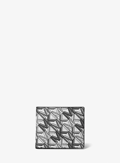 Shop Michael Kors Hudson Logo Slim Billfold Wallet In Black