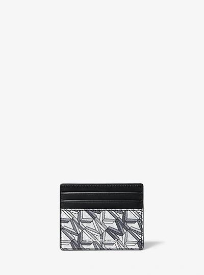 Shop Michael Kors Hudson Graphic Logo Card Case In Black