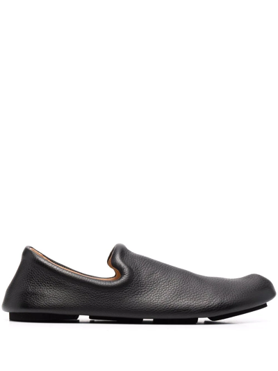 Shop Marsèll Leather Slip-on Loafers In Black