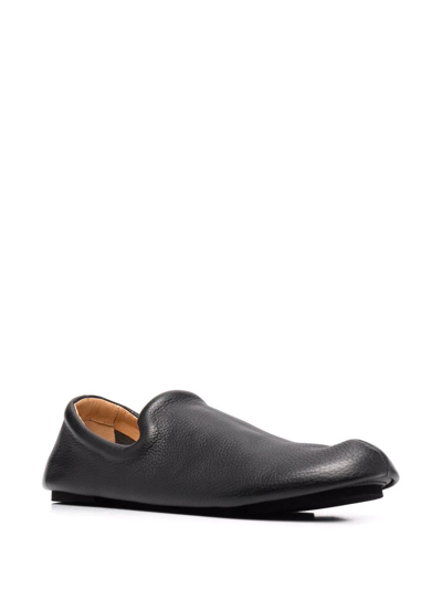 Shop Marsèll Leather Slip-on Loafers In Black