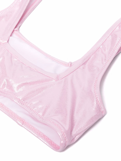 Shop Givenchy Metallic-effect Logo-print Bikini Set In Pink