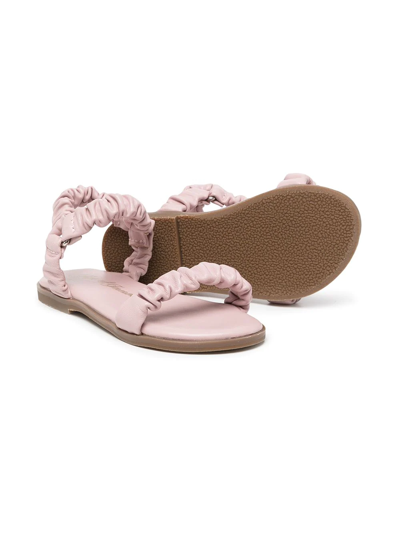 Shop Age Of Innocence Kyle Ruched Leather Sandals In Pink