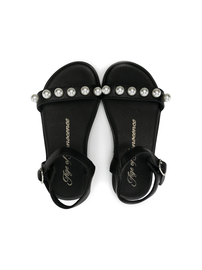 Shop Age Of Innocence Fleur Pearl-embellished Sandals In Black