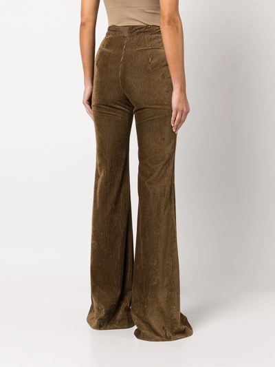 Shop Adam Lippes Corduroy Flared Trousers In Brown