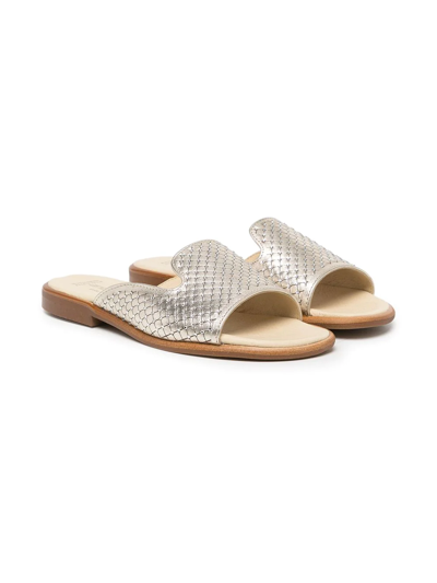 ANDANINES SLIP-ON LEATHER SANDALS 