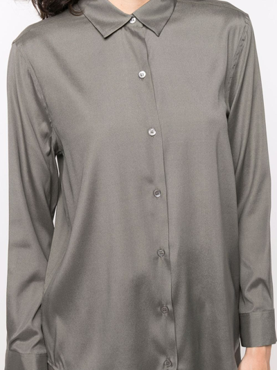 Shop Paula Long-sleeve Silk Shirt In Green