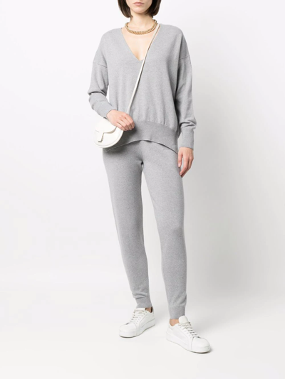 Shop Paula V-neck Cashmere Jumper In Grey