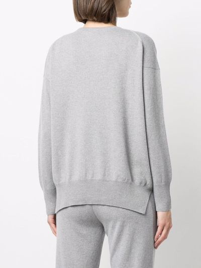 Shop Paula V-neck Cashmere Jumper In Grey