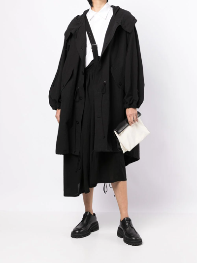 Shop Y's Oversized Hooded Coat In Black
